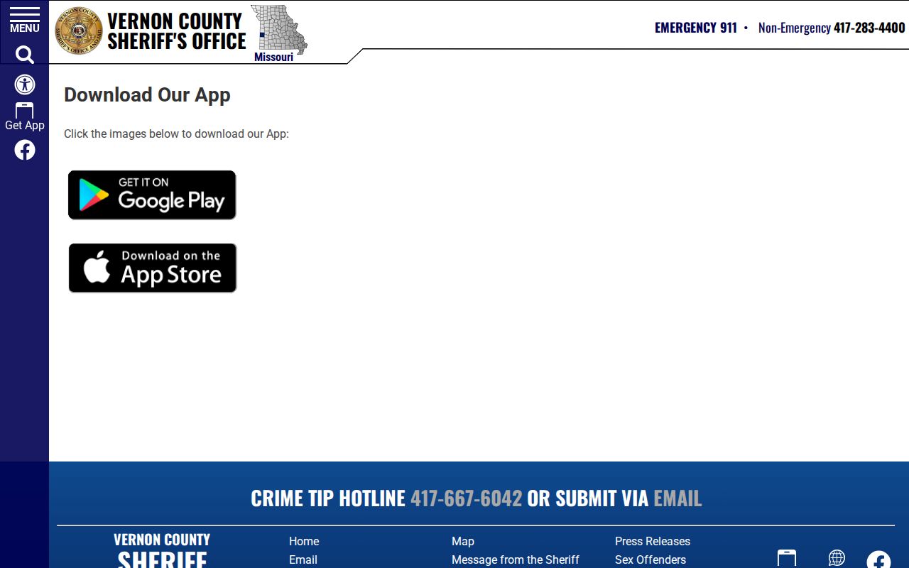 Vernon County 24-hour release app feature scope